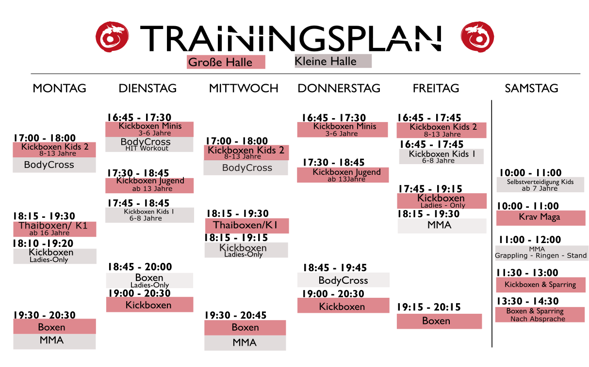 Trainingsplan Tatami Art Dojo
