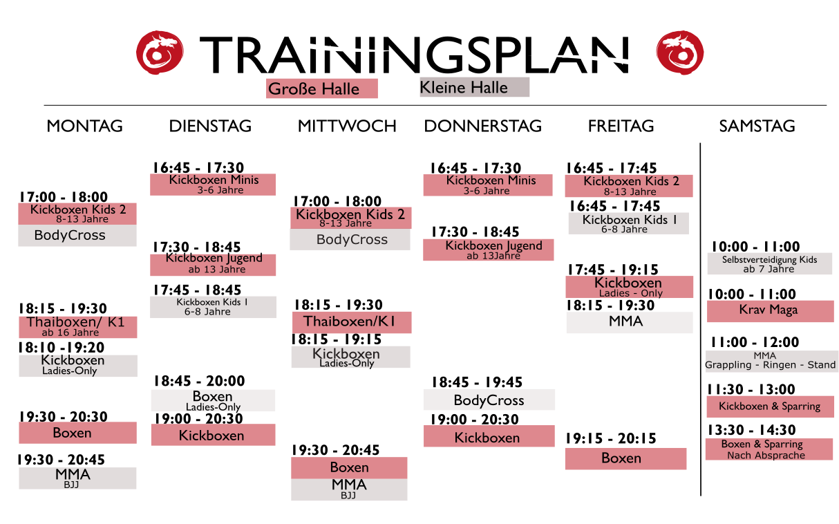 Trainingsplan Tatami Art Dojo