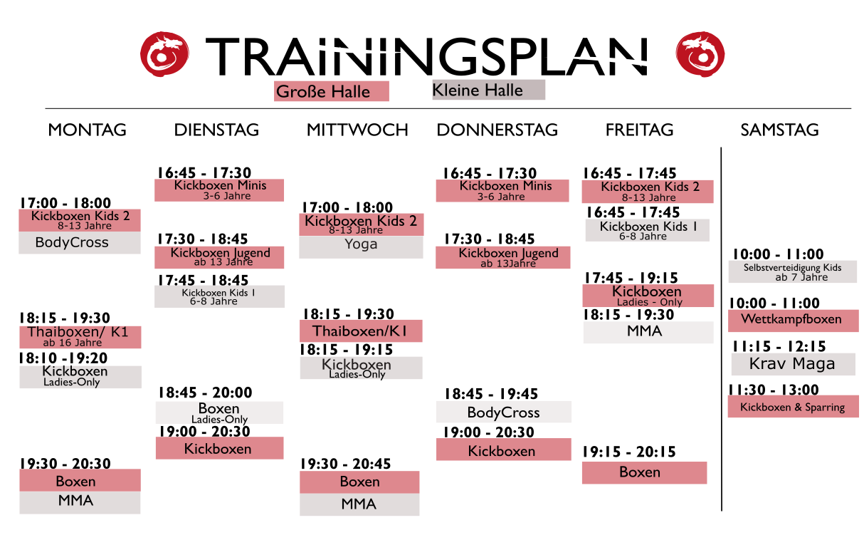 Trainingsplan Tatami Art Dojo