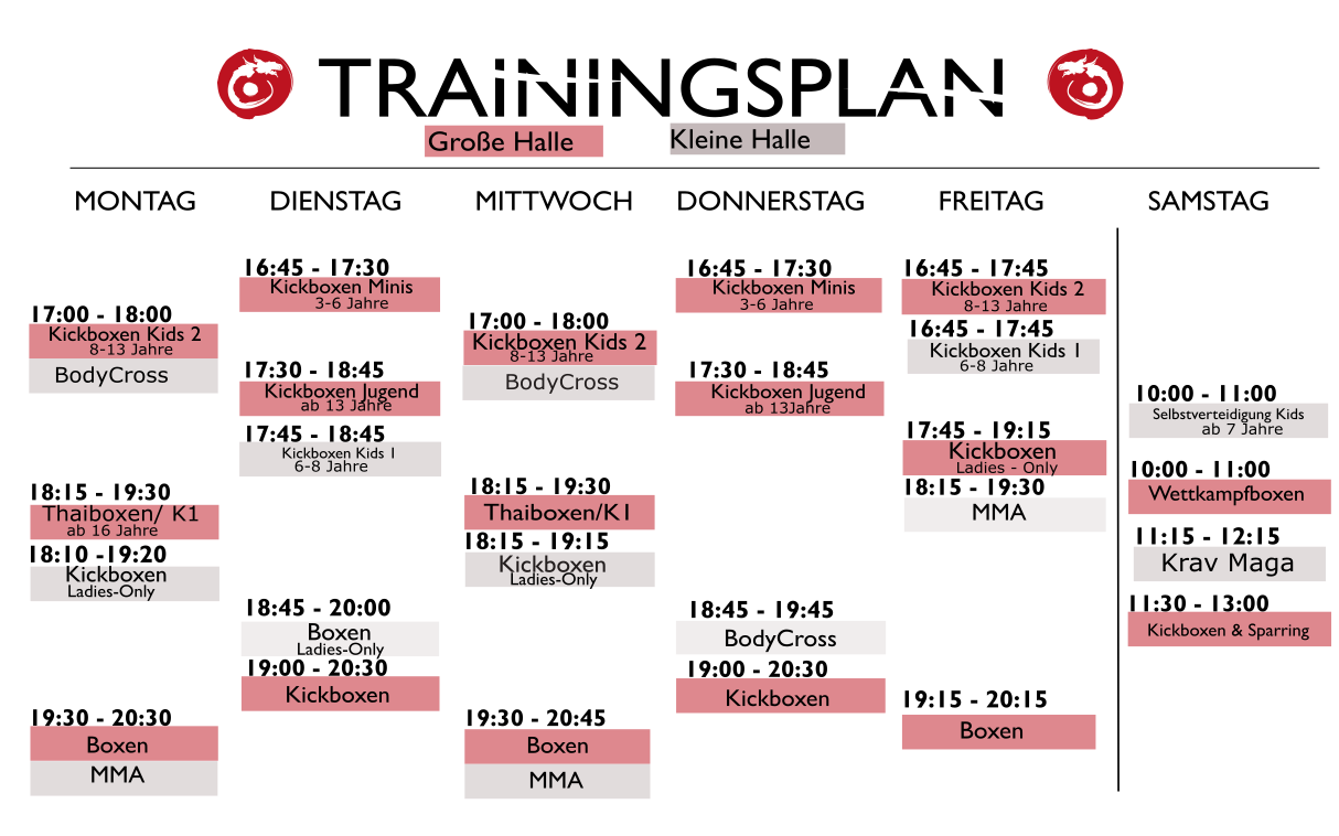 Trainingsplan Tatami Art Dojo